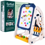 Tableau magnétique et ardoise double face pour enfants 3+ avec hauteur réglable et étagères pour livres