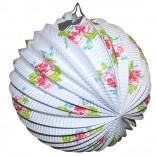 Lanterne boule blanche à motif floral 25 cm