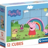 Cubes illustrés Peppa Pig de Clementoni, 12 cubes