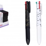Stylo multicolore avec chat, 4 couleurs, 0,5 mm
