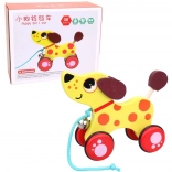 Chien à tirer en bois 17 cm