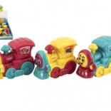 Petite locomotive en plastique à inertie 8 cm pour les tout-petits – 3 couleurs