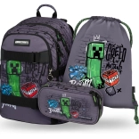 Ensemble 3 Skate Baagl Minecraft TNT: Sac à dos, Trousse, Sac