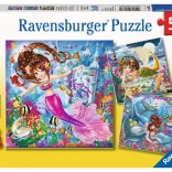 Puzzle Ravensburger Sirènes magiques 3×49 pièces