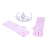 Ensemble princesse gants roses et couronne