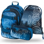 Ensemble scolaire BAAGL Skate Steel : sac à dos, trousse et sac