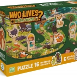 Puzzle en bois Qui vit dans la forêt ? 16 pièces