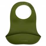 Bavoir en silicone New Baby vert olive