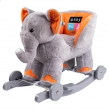 Éléphant en peluche à bascule et à roulettes avec mélodie PLAYTO
