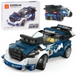 Jeu de construction technique voiture de sport bleue 164 pièces avec autocollants