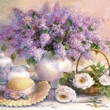 Puzzle fleurs – lilas et roses 1000 pièces