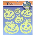 Autocollants muraux phosphorescents 38 × 31 cm citrouilles Halloween