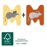 small foot lettre en bois m avec petite souris