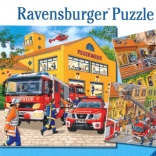 Puzzle Ravensburger pompiers 3x49 pièces