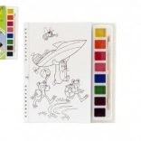 Livre de coloriage avec peintures et pinceau La Petite Taupe et l’hélicoptère