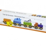 train en bois avec animaux du zoo Viga