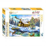 Puzzle Scènes de Noël 1000 pièces Brain Tree