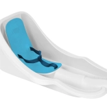 Luge pour enfants avec dossier et ceinture, blanche avec siège bleu