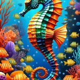 Puzzle Oiseau Bleu Hippocampe 1000 pièces