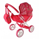 Landau profond rose pour poupées