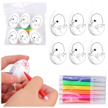 Œufs de Pâques en polystyrène à peindre avec feutres, poussin dans l’œuf, 6 pcs