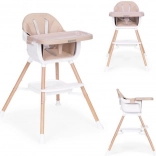 Chaise haute enfant 2 en 1, beige, ECOTOYS