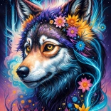 Enjoy puzzle portrait de loup magique 1000 pièces