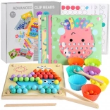 Mosaïque Montessori avec billes en bois – puzzle éducatif