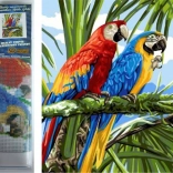 Peinture diamant Perroquets sur les branches 30 × 40 cm