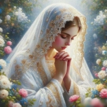 Peinture au diamant Vierge Marie en prière 30x40 cm