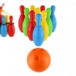 Quilles de bowling en plastique 21 cm – set de 10 pièces dans un filet