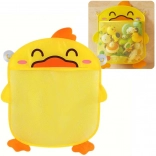 Filet pour jouets de bain – caneton jaune avec ventouses