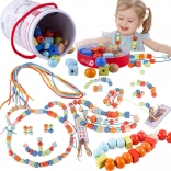 Classique Monde Perles en Bois à Enfiler - 96 pcs