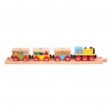 Bigjigs Rail train de marchandises avec légumes et rails
