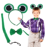 Ensemble de déguisement grenouille pour enfants : serre-tête avec yeux, nœud papillon et queue