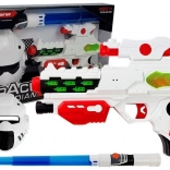 Arme laser cosmique avec masque lumineux et sabre
