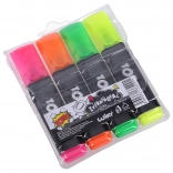 Set de surligneurs à pointe biseautée épaisse, 4 couleurs