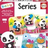 Educa Baby encastrement Panda Bimba et ses amis, 6 puzzles de 3 pièces