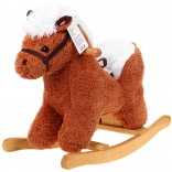 Cheval à bascule en peluche avec dossier et sons interactifs