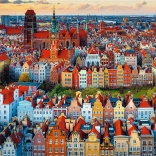 TREFL puzzle premium plus photo odyssey – vue sur Gdańsk, Pologne, 1000 pièces