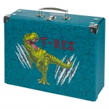 Mallette scolaire pliable T‑REX avec ferrures métalliques