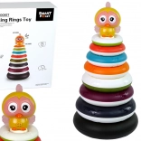 Pyramide empilable colorée avec anneaux et canard