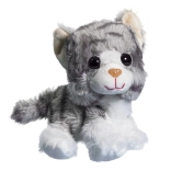 Chat Gris en Peluche 17 cm