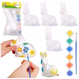 Lapins de Pâques en polystyrène à peindre - 4 pcs