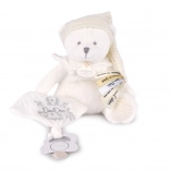 Doudou Coffret cadeau ourson en peluche avec attache-tétine et couverture