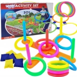 Ensemble de jeux d'activités extérieures WOOPIE 3 en 1 avec anneaux, escola et cornhole