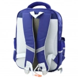 Sac à dos scolaire pour enfants avec écussons de dinosaures, bleu marine