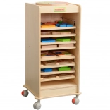armoire en bois pour panneaux éducatifs MASTERKIDZ 28 × 28 cm sur roulettes