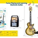 guitare électrique pour enfants avec amplificateur et microphone – set marron