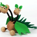 Gerlich marionnette en bois dragon à trois têtes